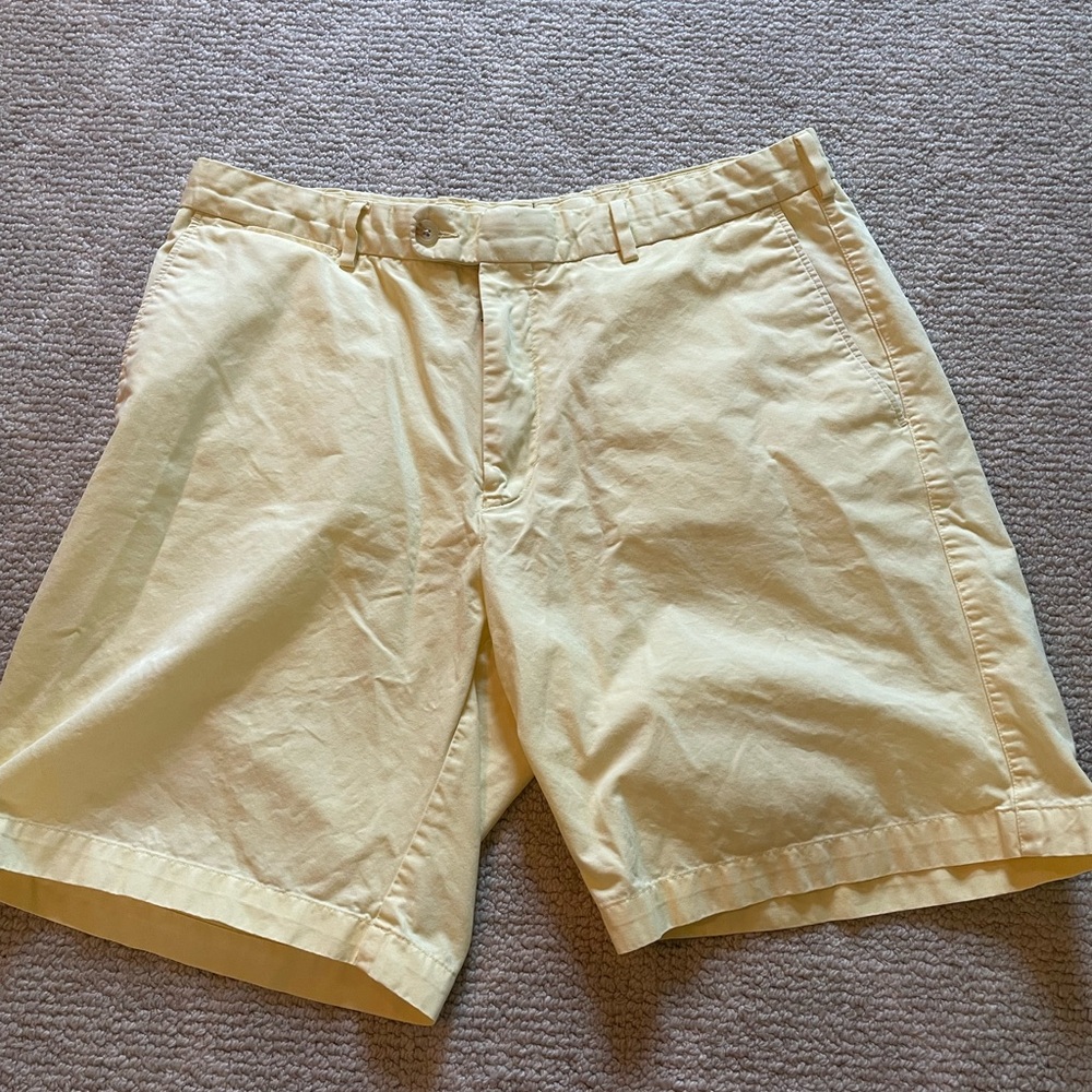 Peter Millar Soft Yellow Flat Front Shorts